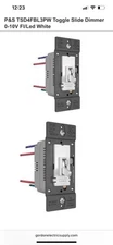 P&S Legend TSD4FBL3PW Toggle Slide Dimmer 0-10V Fl/Led White Light switch Dimmer