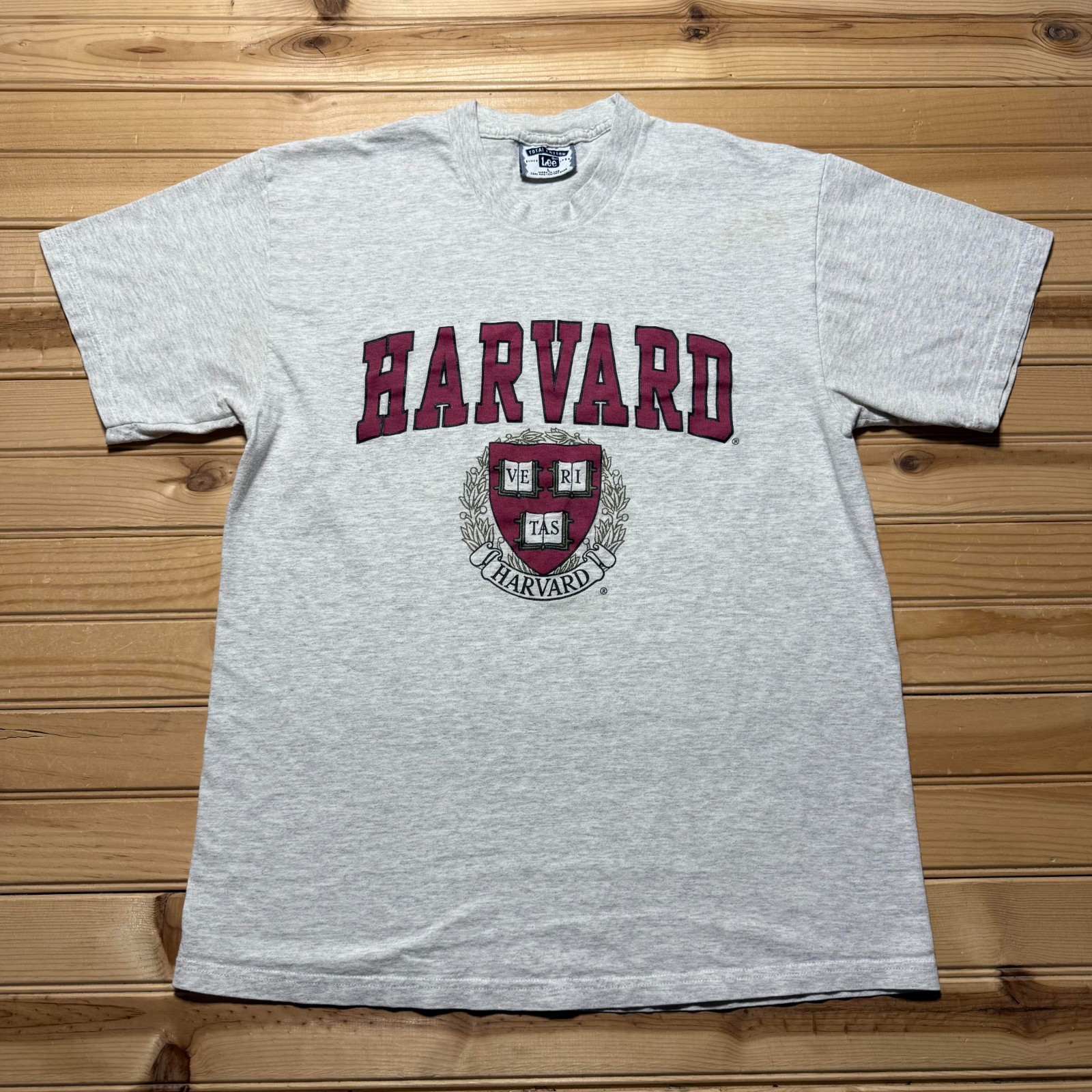 Vintage 90s Lee Harvard University Crest Shield Logo Heather Shirt USA - Large