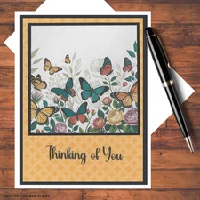 Botanical Butterflies Themed Card Kit: DIY Paper Craft A2 Size w/Envelopes