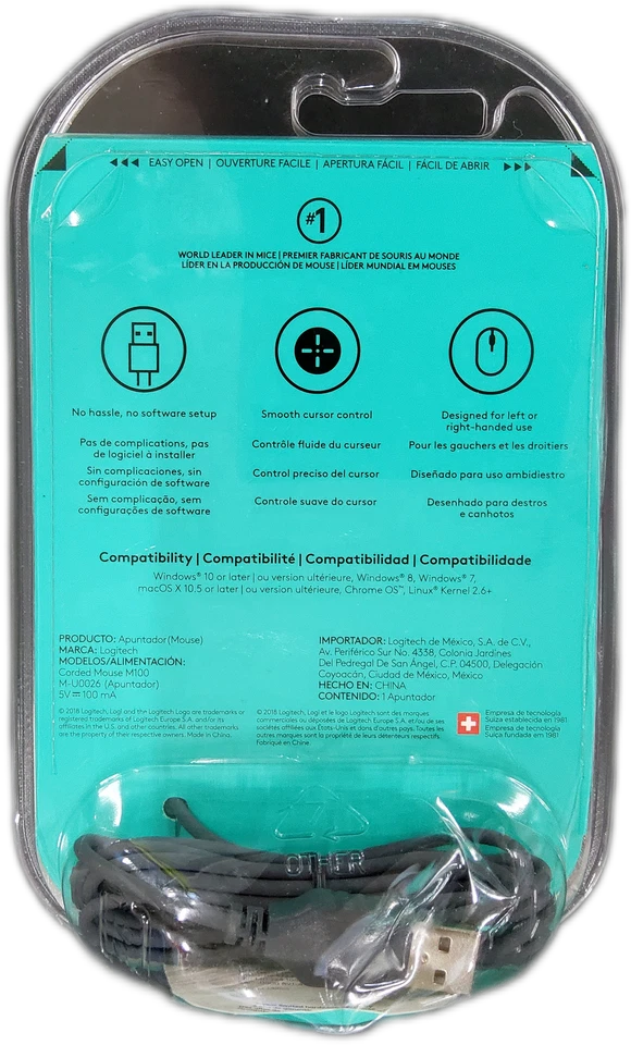 Logitech M100 Wired Optical Mouse - Image 3 of 3