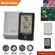 Accurate Wireless Rain Gauge with Custom Alerts & Self-Emptying Collector, Black