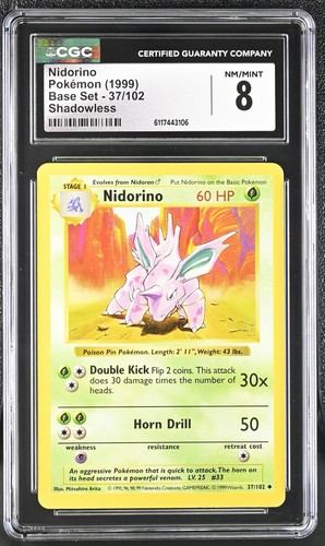 Nidorino (Shadowless) graded CGC 8 for sale on eBay