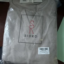 Sioro Women’s Waffle Knit Pajama Set SZ XLG Beige