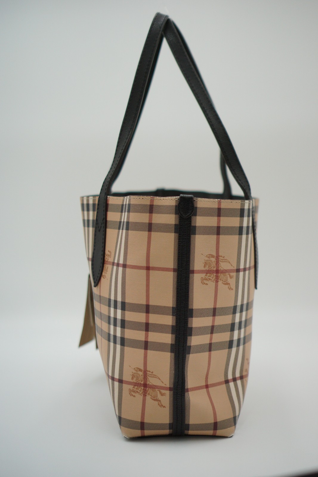 Burberry Elderberry Leather and Haymarket Check Coated Canvas Reversible Tote image 3