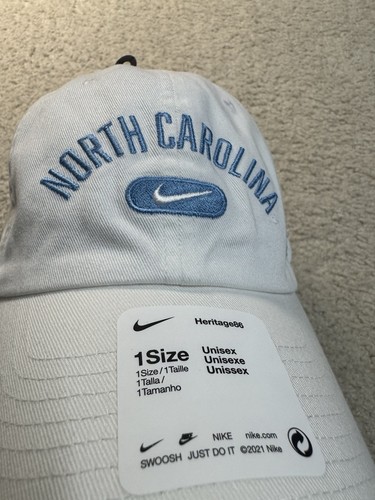 Nike North Carolina Tar Heels Chapel Hill NC Strapback Dad Mom Hat Cap White - Picture 2 of 10