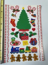 1 Mrs Grossmans 9x6 Sheet Christmas Stickers Tree Presents Train Candy Cane