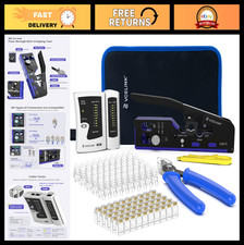 All-in-One RJ45 Crimp Tool Kit for CAT7/6/5 Ethernet Cables - Advanced Blue Desi