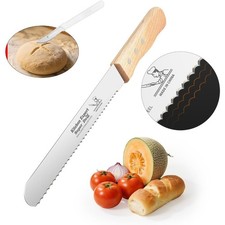 8 Inch Wavy Edge Serrated Bread Knife Ultra S...
