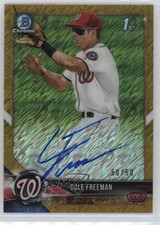 2018 Bowman Chrome HTA Gold Shimmer Refractor 50/50 Cole Freeman Auto 7eo