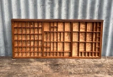 Vintage Wooden Printers Tray Letterpress Drawer Wall Shelf Display