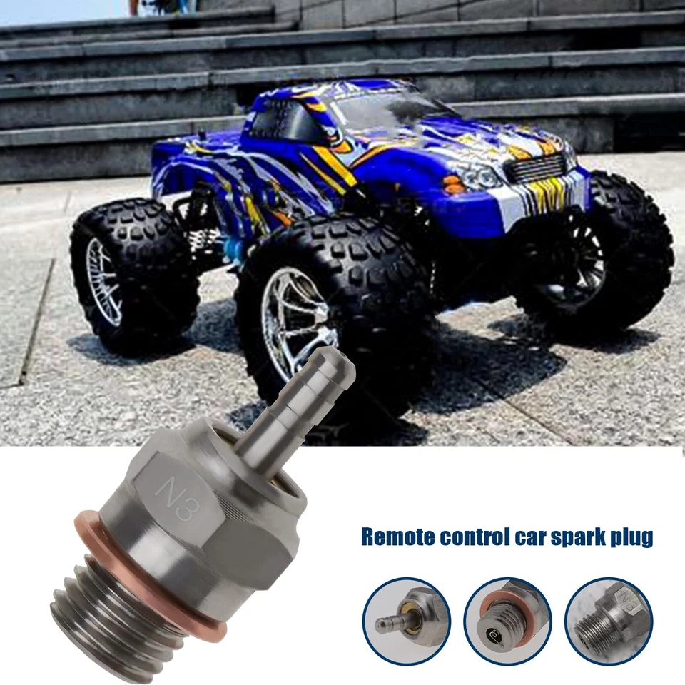 1/2x N3 Spark Glow Plug with Washer for 1/10 Scale RC Car HSP 70117 Kyosho HPI - Image 2 of 4