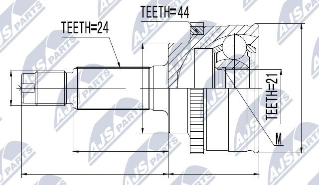 NTY NPZ-KA-345 Joint Kit, drive shaft for KIA