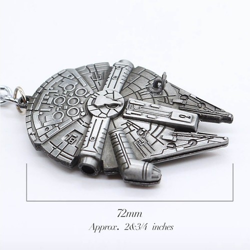 Star Wars The Force Awakens Millennium Falcon Metal Keyring Keychain key new - Picture 6 of 6