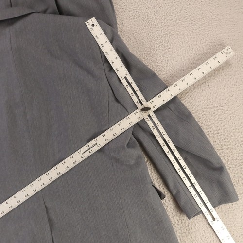 Jones New York Suit L Gray Herringbone Self Stripe 100% Wool Worsted 44R 39x27 - Picture 15 of 21
