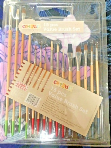 PAINT BRUSHES 15 PIECE ART BRUSHES SET VALUE CRAFT & CREATIV | HYT - Foto 2 di 4