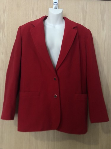 Vintage Collections Internationale Tan Jay Blazer Women jacket 10 Red Lined