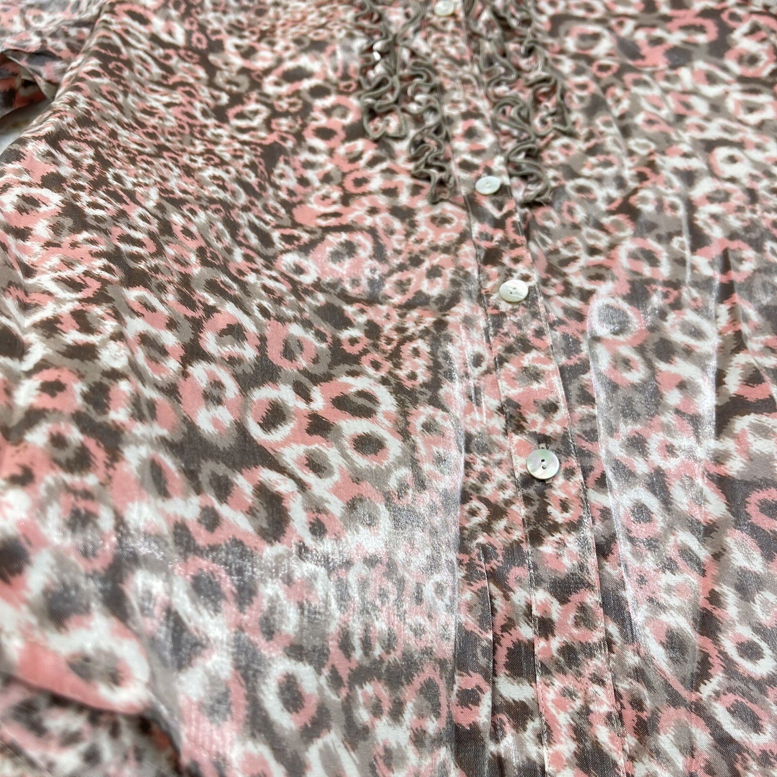 Ruby RD Petite Animal Print Metallic Button Up LO… - image 6