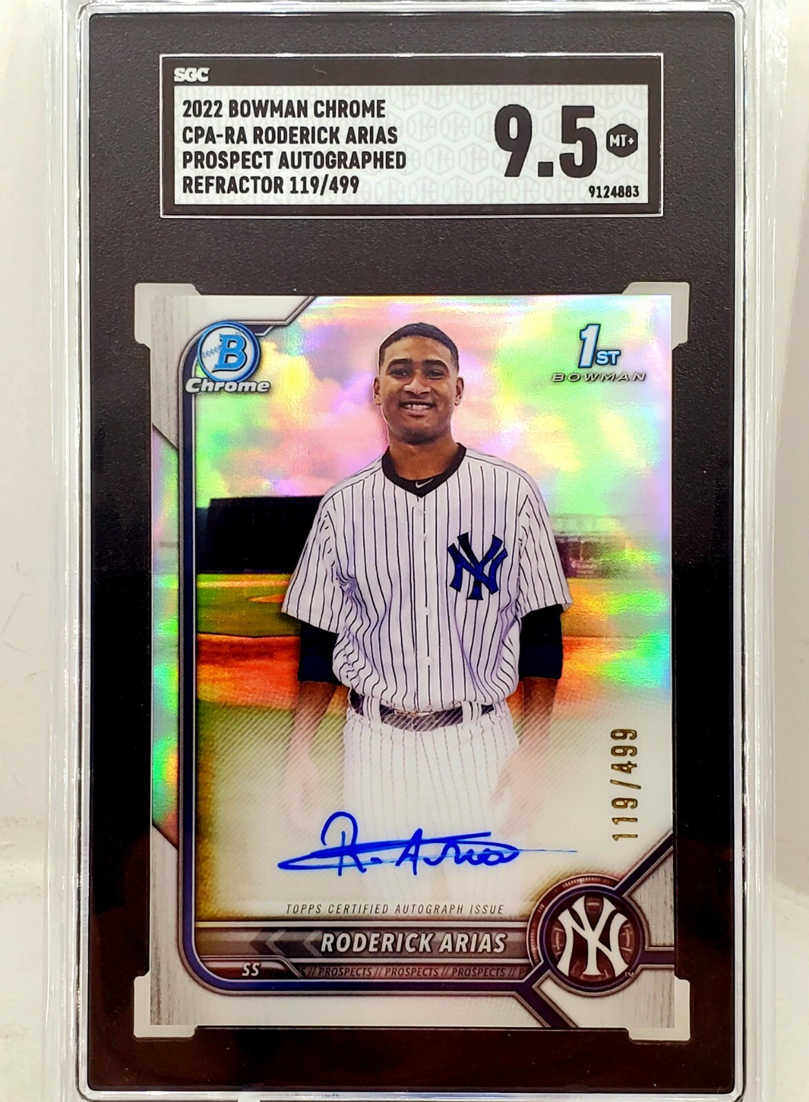2022 Bowman Chrome 1st Roderick Arias Refractor Auto 119/499 RC SGC GEM MINT 9.5