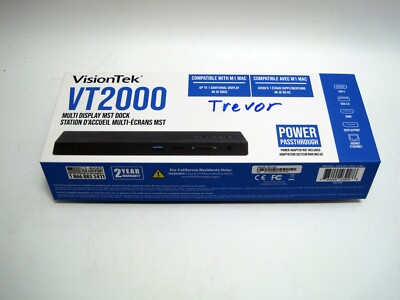VisionTek USB C Docking Station Triple Display Power Passthrough VT2000