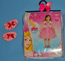 Disney Princess Aurora costume Dress;girls-3T-4T;shoe covers-hairbow-NEW LOT