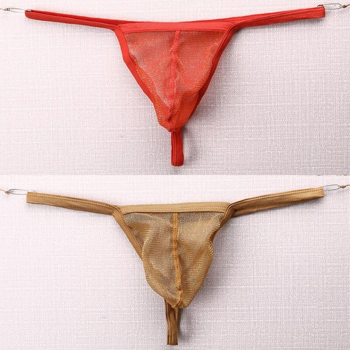 Uomo Rete Trasparente Marsupio Perizoma Slip Intimo T-Back Tanga Perizoma ♡ - Afbeelding 10 van 32