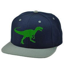 Kid's Favorite Dinosaur Tyrannosaurus Baseball Cap Hat Snapback Navy/Gray