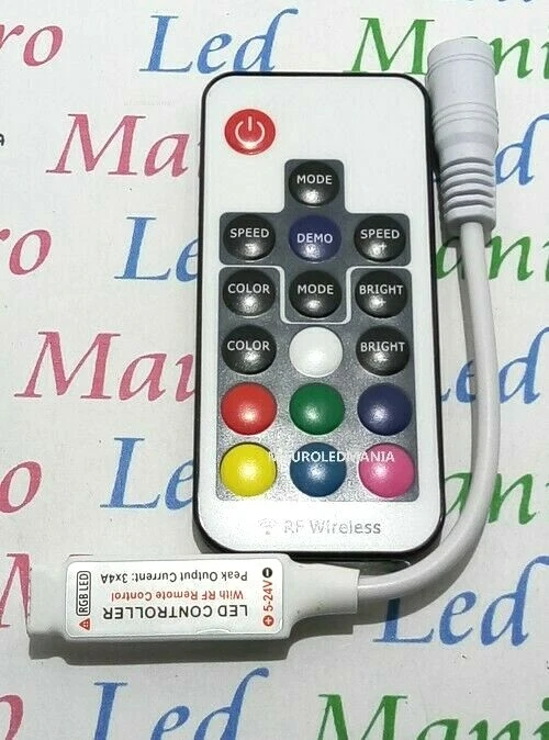Telecomando ARDUINO RF Wireless 5-24V Led Mini Controller Bobina Led RGB Dimmer