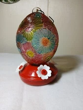Royal Wing Glass  Hummingbird Feeder 28oz multi-color, plastic bottom