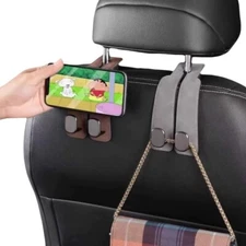 1X Universal Car Seat Back Headrest Hooks Hanger Holder Hook for Purse Bag,GRAY
