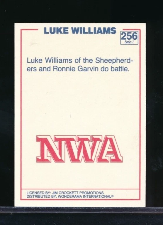 1988 Wonderama NWA Luke Williams #256 signed auto autograph blue sharpie - Image 2 of 2