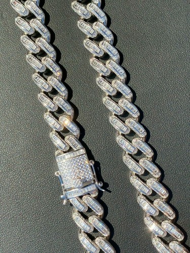 Solid 925 Sterling Silver 12mm Baguette 