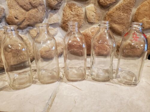 Lote de (5) botellas de leche transparente de 2 cuartos de galón de colección excelente estado sin astillas ni grietas - Imagen 3 de 11
