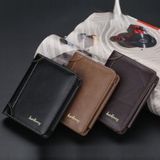 Men Vintage Coin Wallet Business PU Leather Short Casual Zipper Soft Wallets