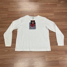 NWT Vintage Levi s Girl s Long Sleeve Shirt Youth XL White Made in USA Floral