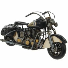 RETRO VINTAGE STYLE AMERICAN INDIAN BLACK MOTORBIKE METAL TIN MODEL ORNAMENT