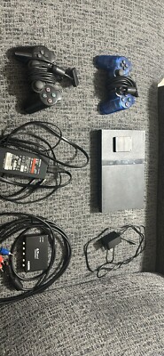playstation 2 slim console W/ 2 Controllers, Memory Card And HDMI Adapter
