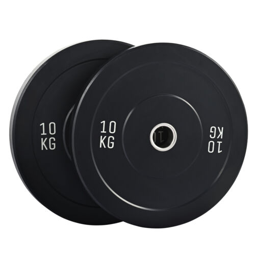 Twin 10 kg Olympic Bumper Plates for 2in Barbells Set of 2 Rubber Weight Plates