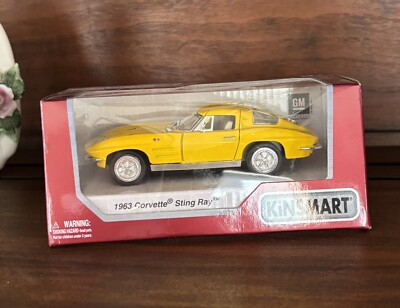 Diecast Cars 1:36 Chevy Corvette Stingray 1963 Kinsmart Pullback Collectible