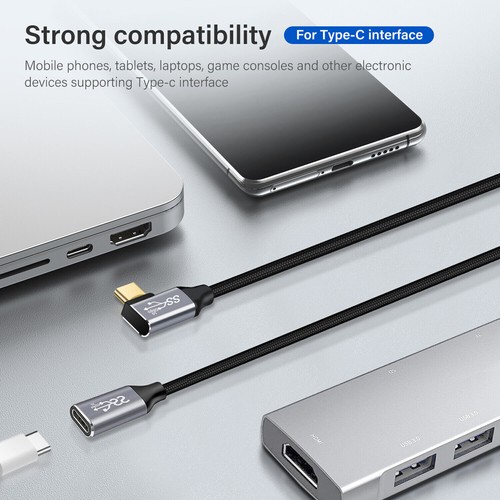L Shape 100W 5A 4K USB 3.1 Type C Super Charging Data Transfer Cable Fast Charge - Picture 15 of 15