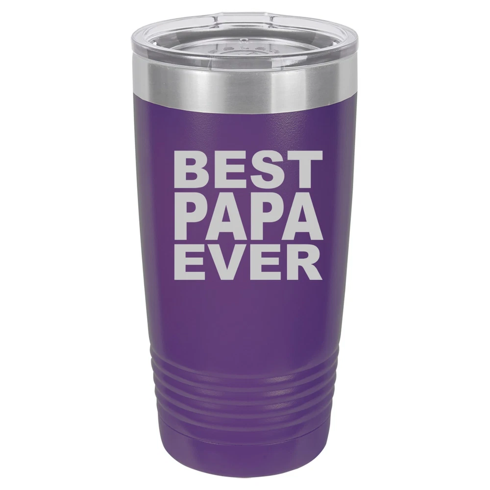 Tumbler 20oz 30oz Travel Mug Cup Vacuum Insulated Stainless Steel Best Papa Ever