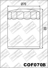 Cof070b Oil Filter CHAMPION Harley Davidson FXRS Low Rider 1340 1990 1991 1992