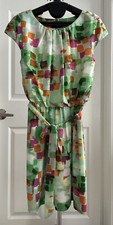 Guess Los Angeles Dress Multicolor Belt Lined Size 6