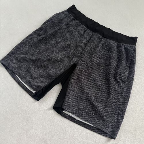 Lululemon Gridiron Starlight Black Print 9" THE Short Linerless Drawstring XL - Picture 2 of 11