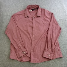 Tommy Hilfiger Shirt Mens 2XL Red Check Slim Fit Long Sleeve Button Up TH Tech