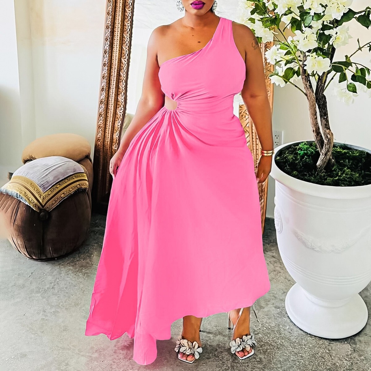 prom dress pink ball gown Ball Gown Blush Pink Lace Prom Dresses With Long Sleeves ARD2116