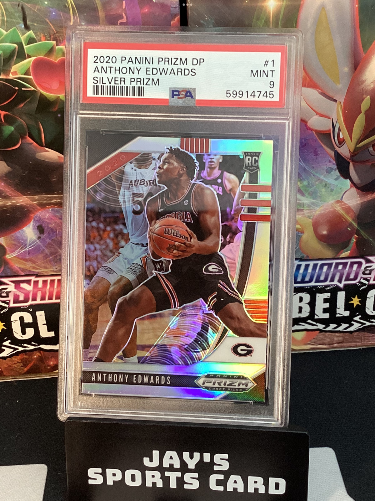 Anthony Edwards Silver Rookie - Timberwolves - 2020-21 Panini Prizm DP #1 PSA 9