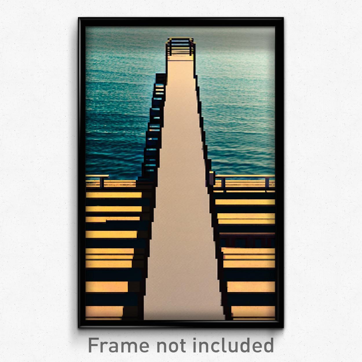 8-Bit Pixel Art Poster - Psychedelic Vast Dock Video Game Print