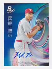 2018 Bowman Platinum Auto Blue Parallel #23 McKenzie Mills (Phillies)/150