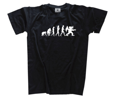 White Edition Evolution Cthuhl Lovecraft Horror Darwin Primat zum Mensch T-Shirt