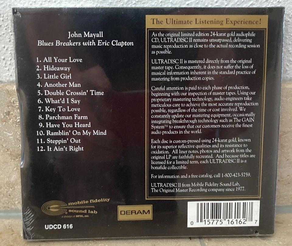 John Mayall & The Blues Breakers Eric Clapton MFSL 616 24k gold Ultradisc sealed - Bild 2 von 3